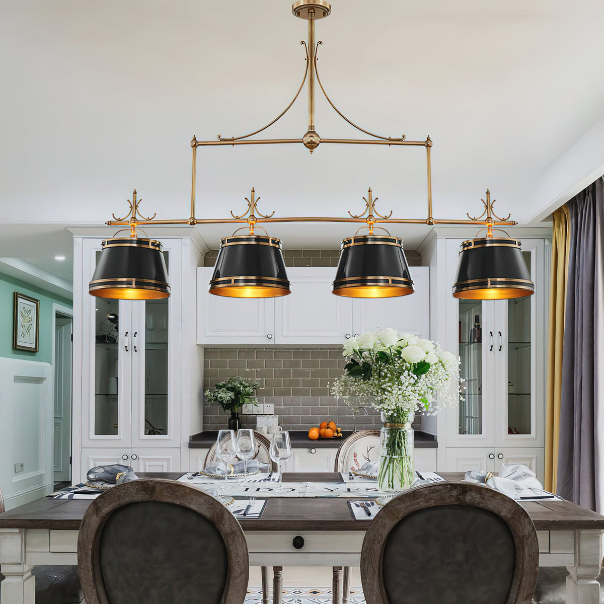 Sloane Chandelier - Exquisite Brass Multi-Arm Overhead Light | Modern Dining & Game Room Chandelier