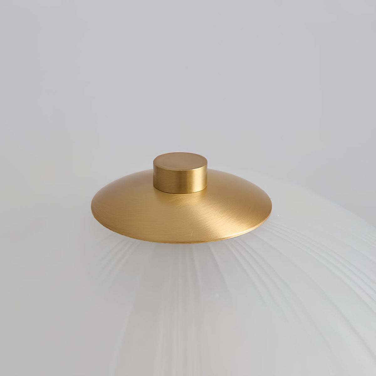 Small Umbrella Table Lamp - Matte Grooved Glass & Brass Lamp | Modern Nordic Table Light