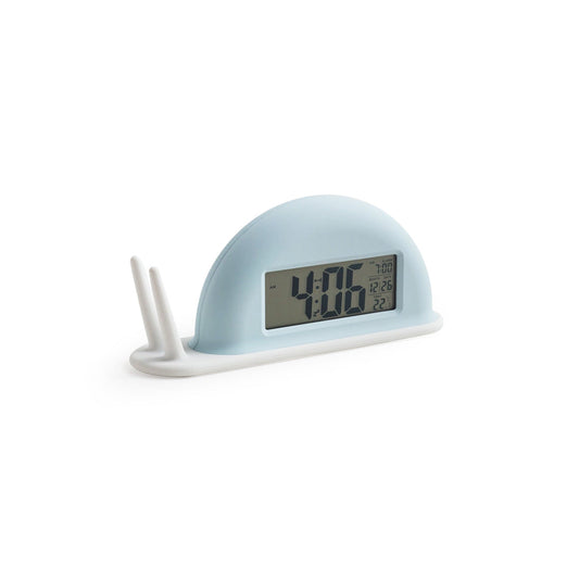Snail Alarm Clock Night Light (Built-in Battery) - Rechargeable Kids Bedside Lamp & Clock | LCD Temperature Display