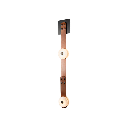 Snaps LED Wall Sconce - Fine Leather & Natural Alabaster Wall Light | Modern Architectural Sconce