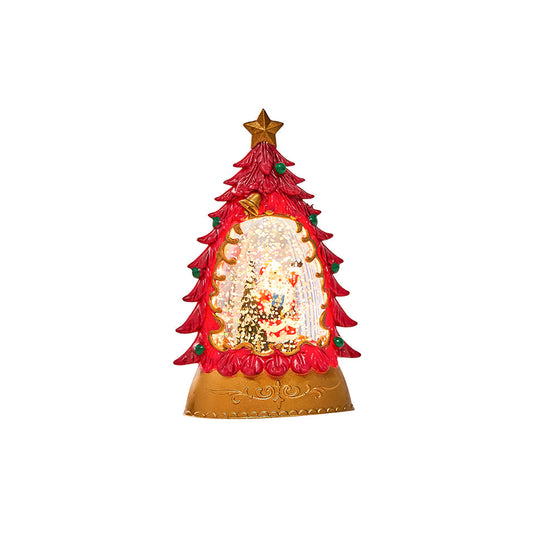 Snow Globe Table Lamp (Built-in Battery) - Rechargeable Festive Christmas Lantern | Mini LED Holiday Night Light