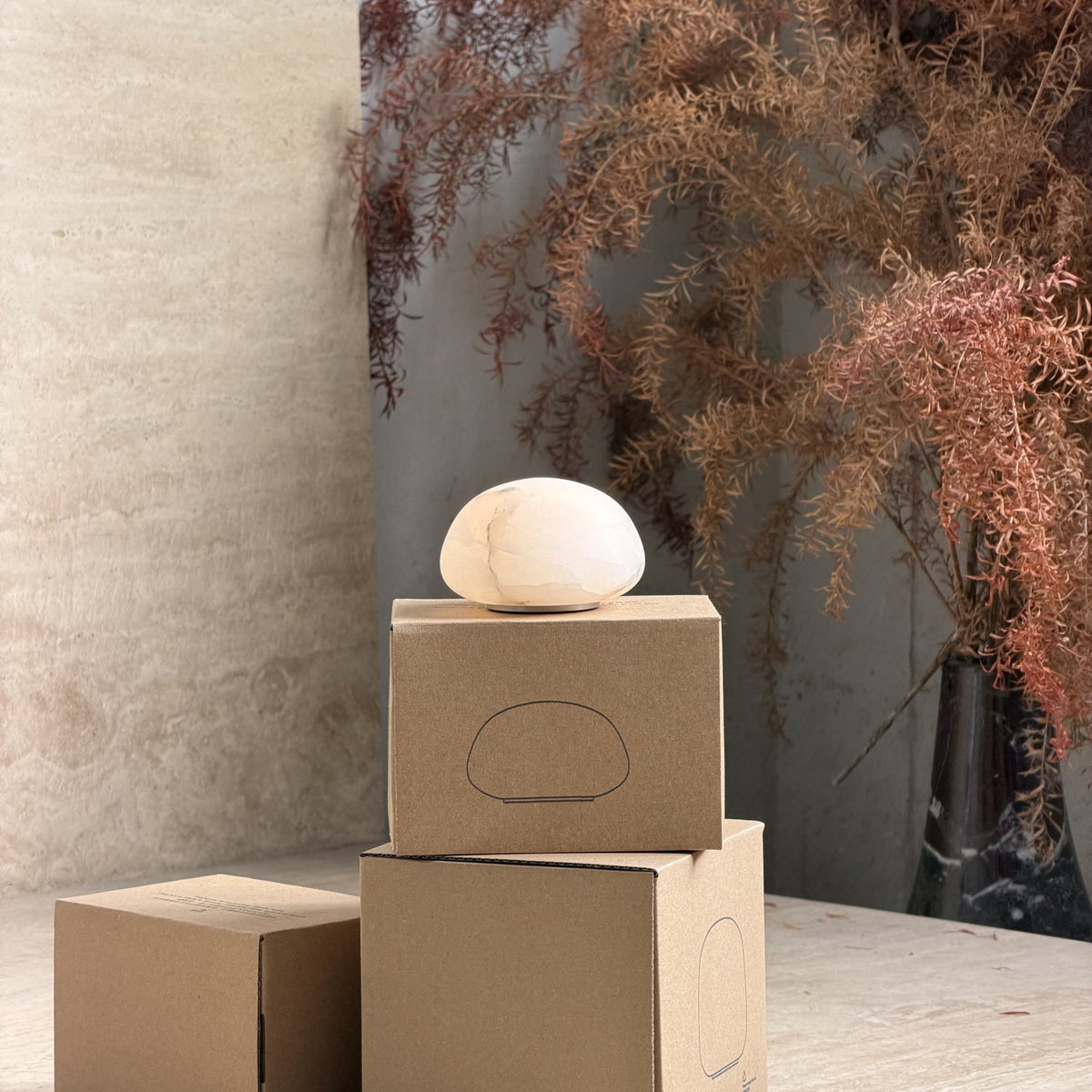 Alabaster Petite Portable Lamp – Cordless Natural Stone Rechargeable Mini Accent Light