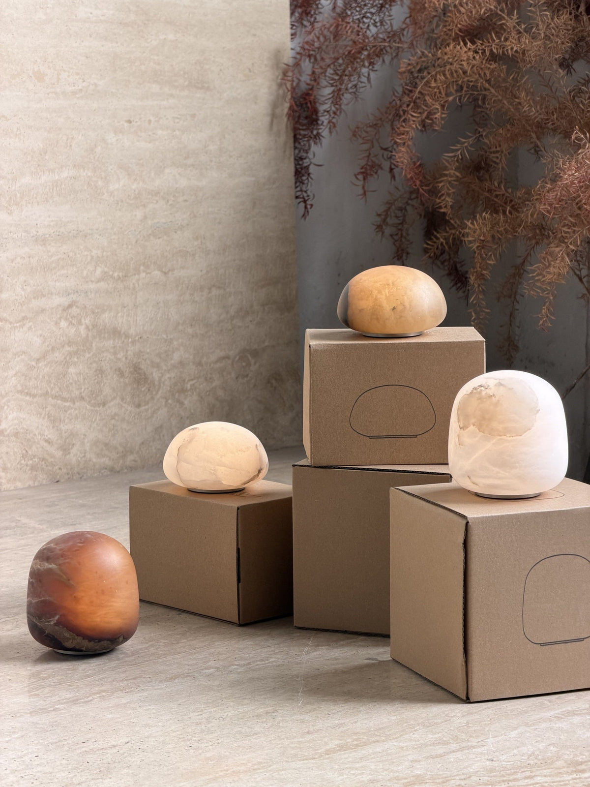 Alabaster Petite Portable Lamp – Cordless Natural Stone Rechargeable Mini Accent Light
