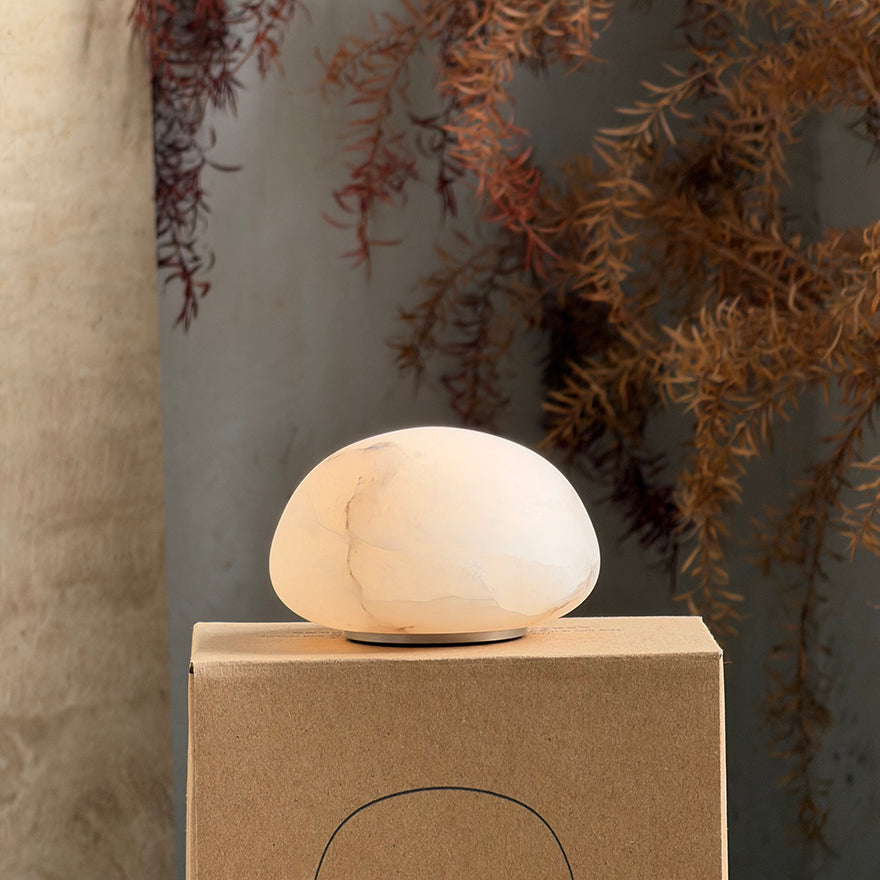 Alabaster Petite Portable Lamp – Cordless Natural Stone Rechargeable Mini Accent Light