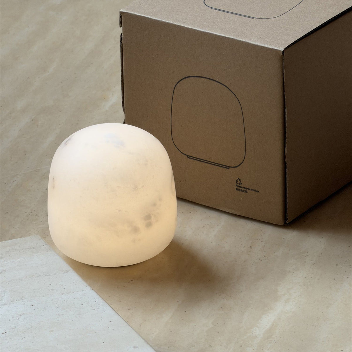 Alabaster Petite Portable Lamp – Cordless Natural Stone Rechargeable Mini Accent Light