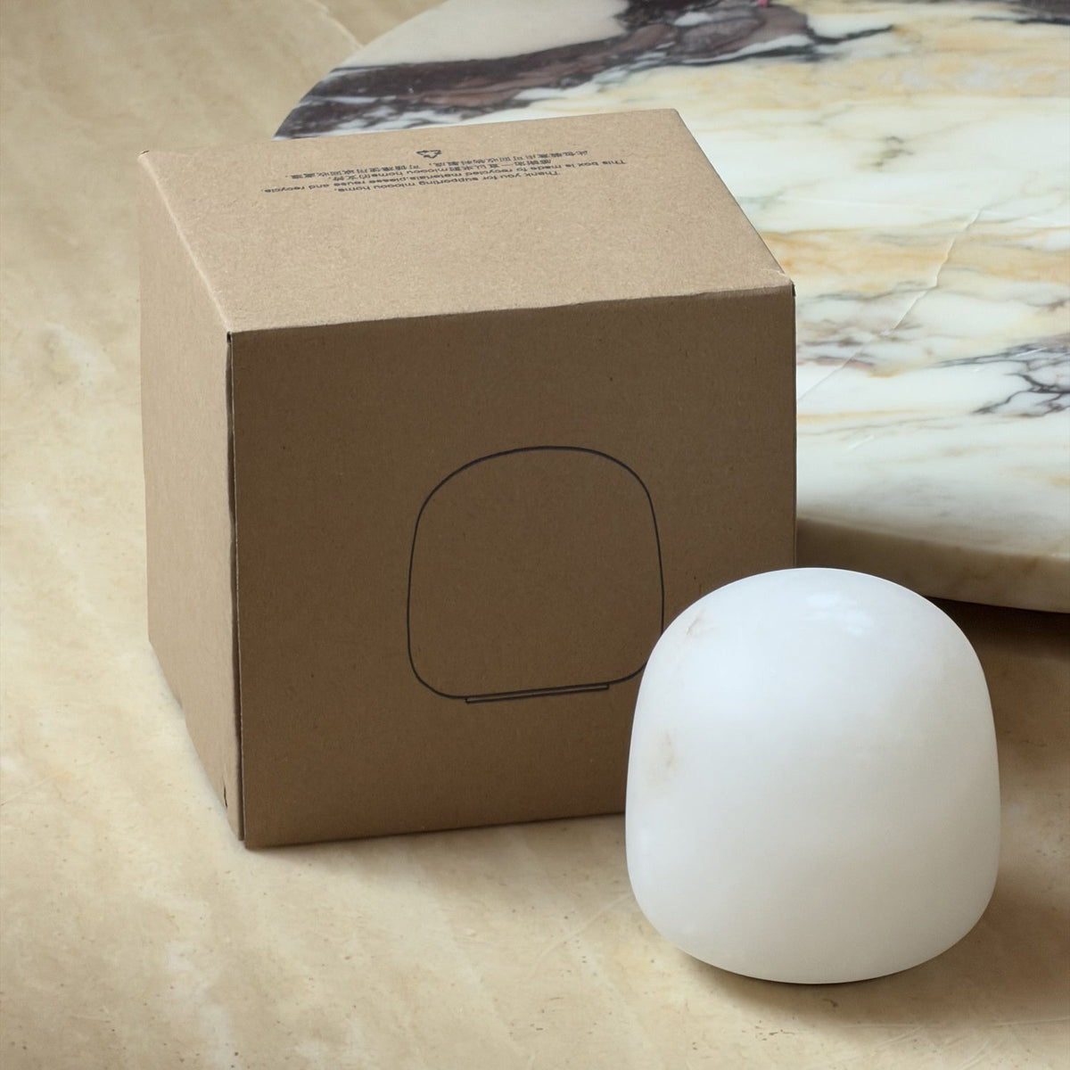 Alabaster Petite Portable Lamp – Cordless Natural Stone Rechargeable Mini Accent Light