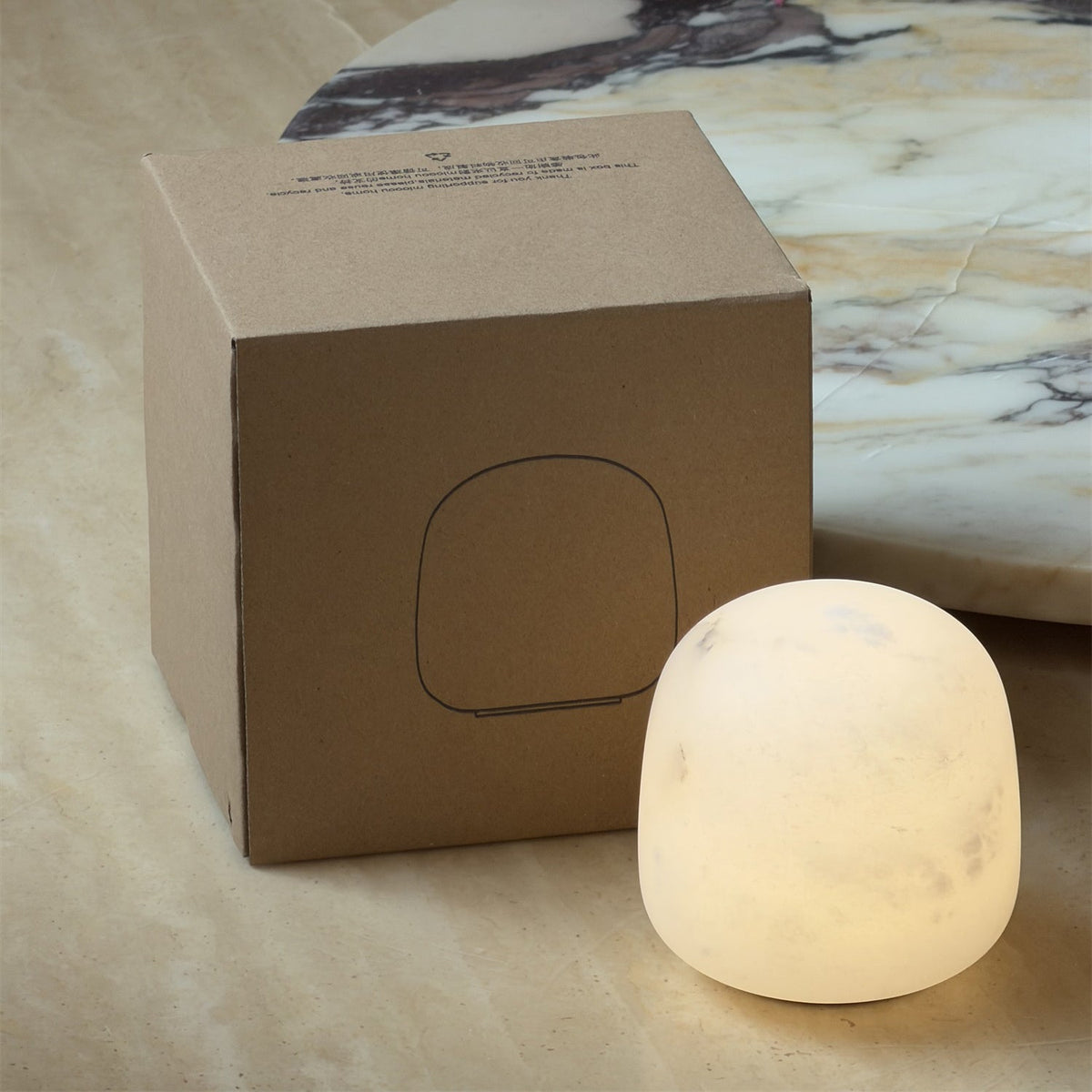 Alabaster Petite Portable Lamp – Cordless Natural Stone Rechargeable Mini Accent Light