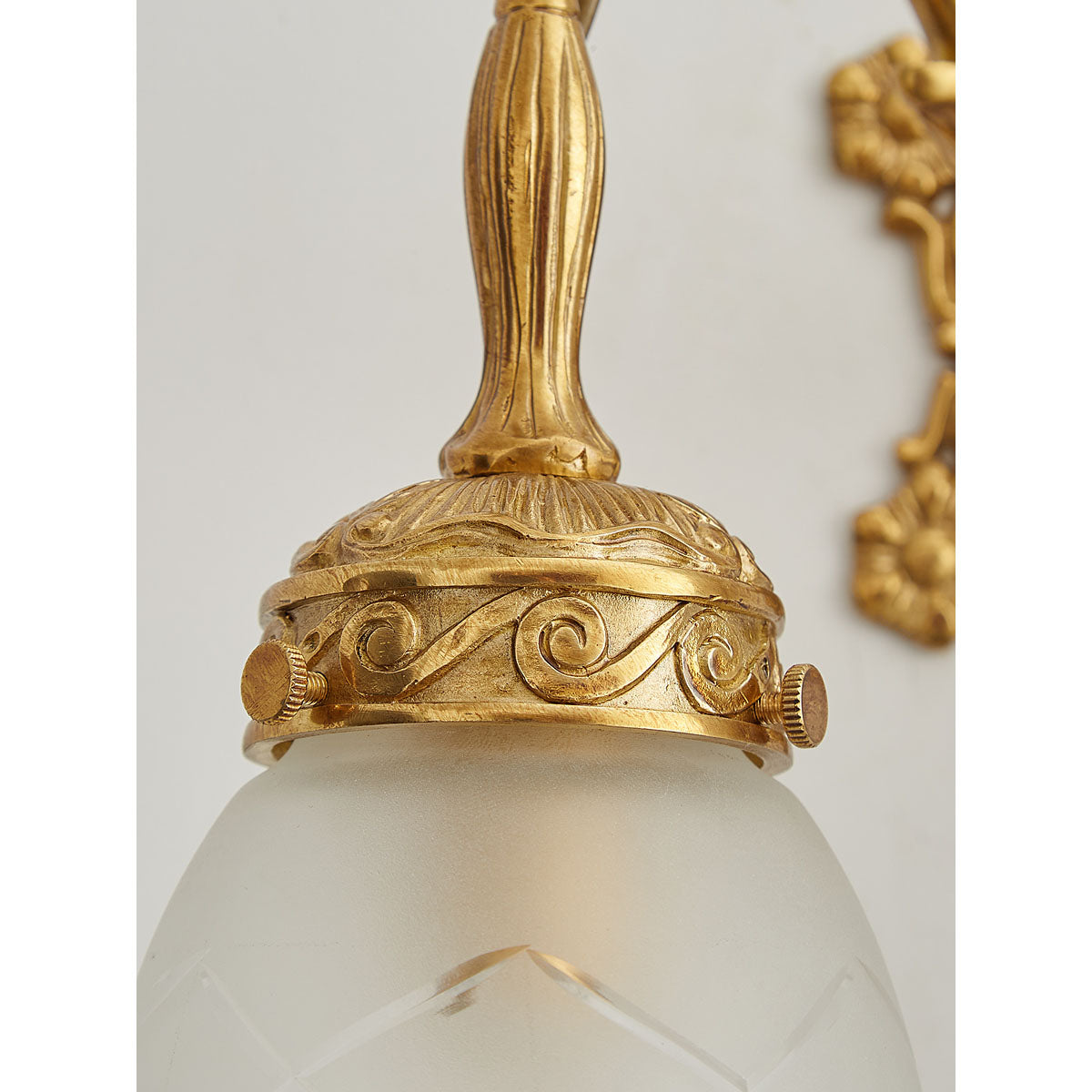 Solange Classic Wall Lamp - Polished Brass & Opaque Glass Sconce | Vintage European Wall Light