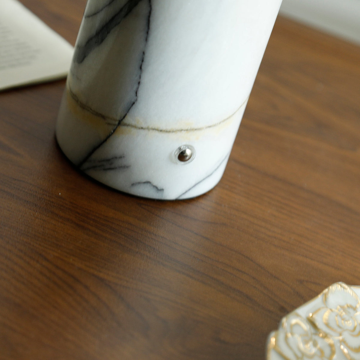 Sompex Marble Table Lamp - Natural Stone & Travertine Desk Light | Modern Dimmable LED Table Lamp