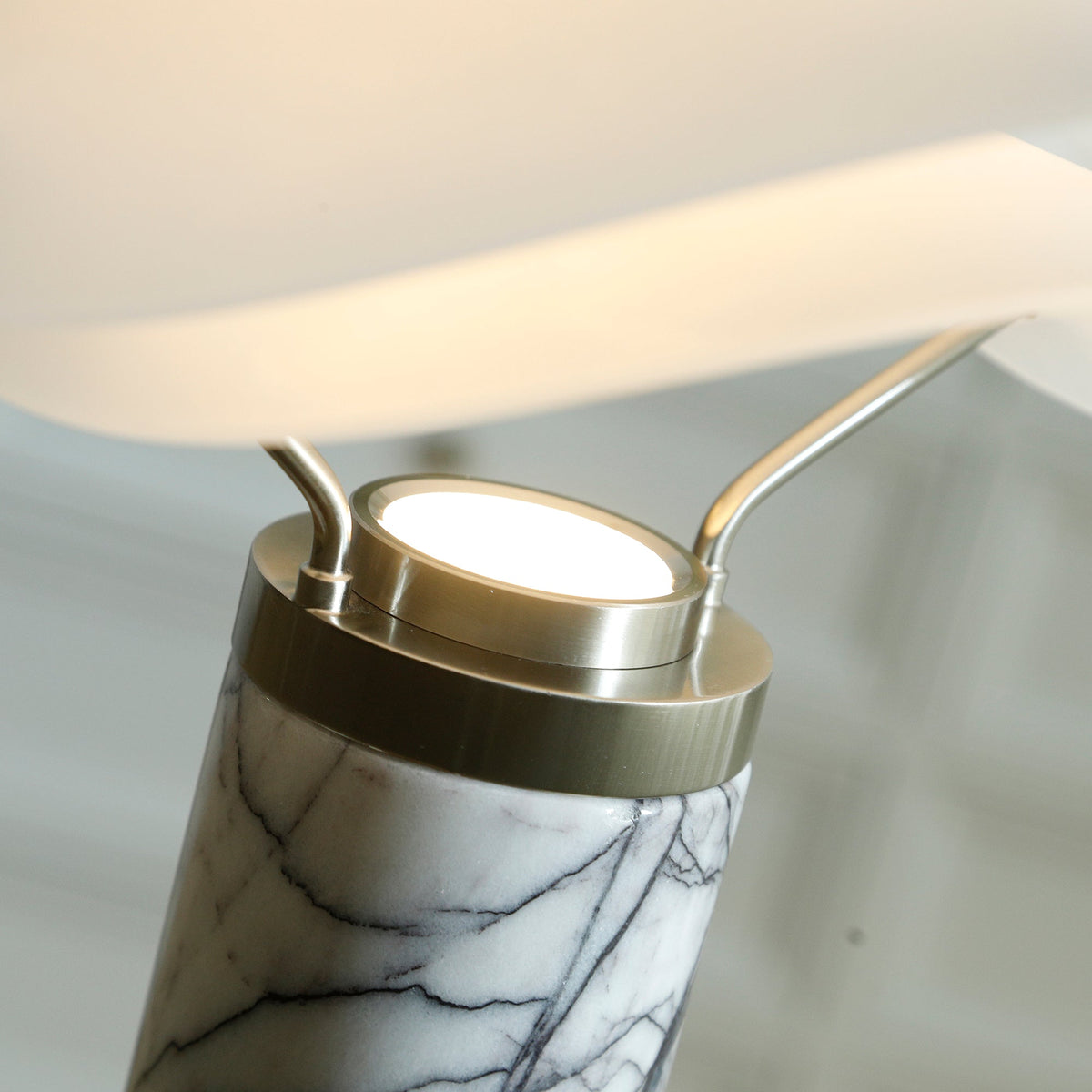 Sompex Marble Table Lamp - Natural Stone & Travertine Desk Light | Modern Dimmable LED Table Lamp