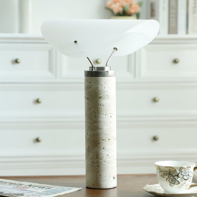 Sompex Marble Table Lamp - Natural Stone & Travertine Desk Light | Modern Dimmable LED Table Lamp