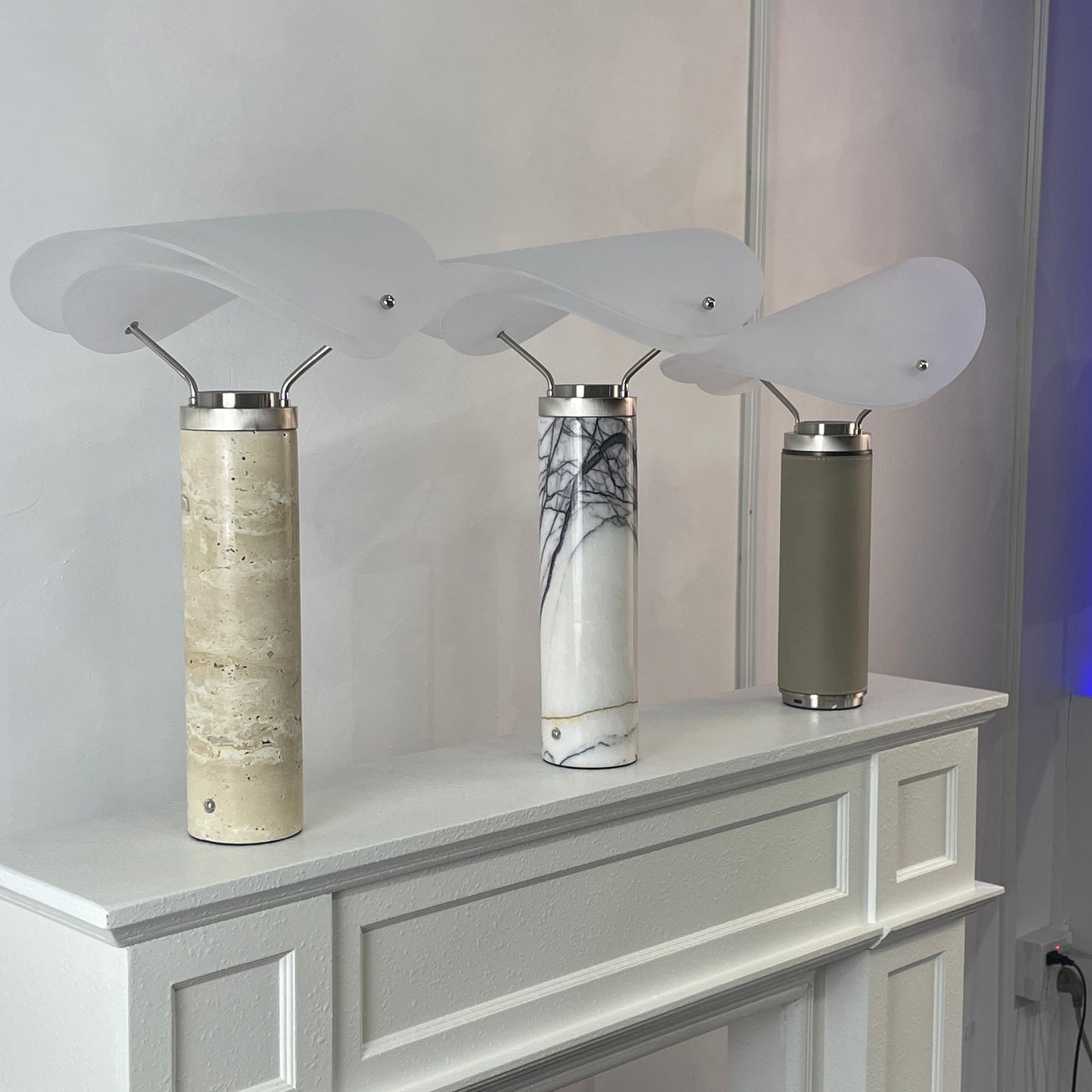 Sompex Marble Table Lamp - Natural Stone & Travertine Desk Light | Modern Dimmable LED Table Lamp