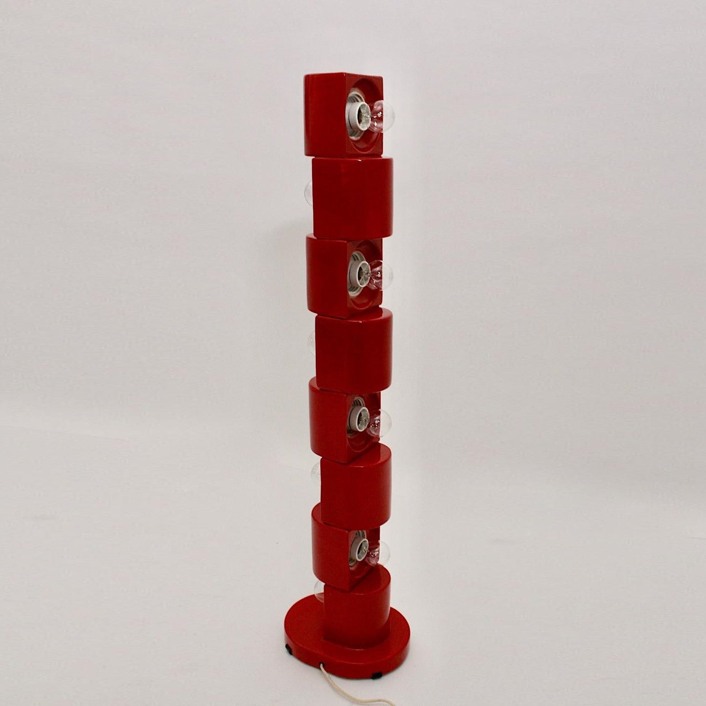 Space Age Totem Floor Lamp - Italian Retro Geometric Stacked Floor Lamp | Space Age Standing Light