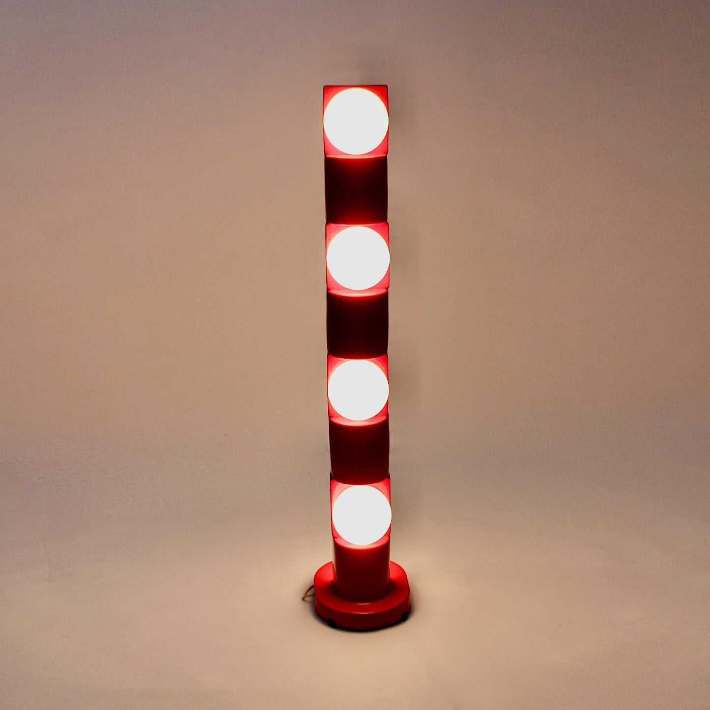 Space Age Totem Floor Lamp - Italian Retro Geometric Stacked Floor Lamp | Space Age Standing Light