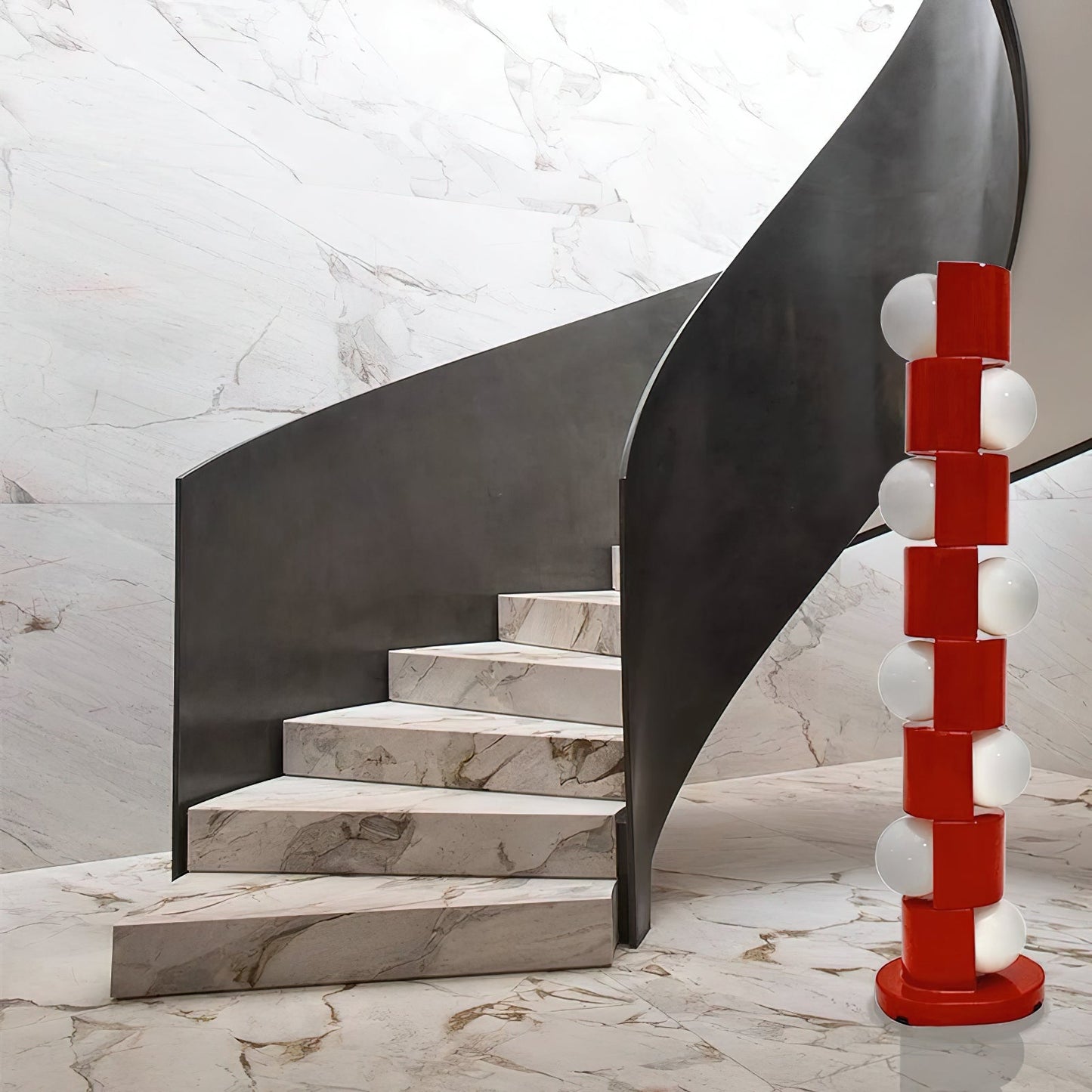 Space Age Totem Floor Lamp - Italian Retro Geometric Stacked Floor Lamp | Space Age Standing Light