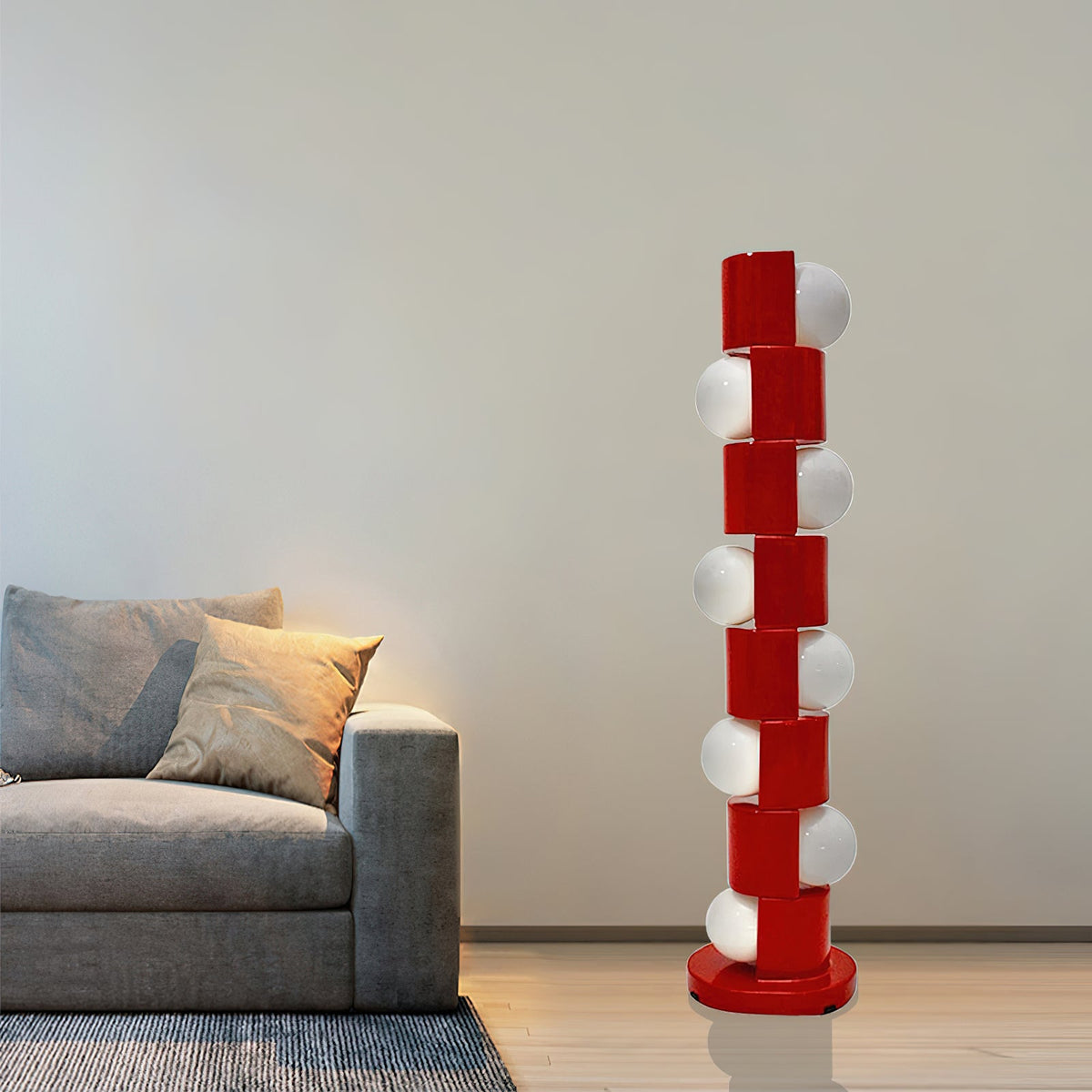 Space Age Totem Floor Lamp - Italian Retro Geometric Stacked Floor Lamp | Space Age Standing Light