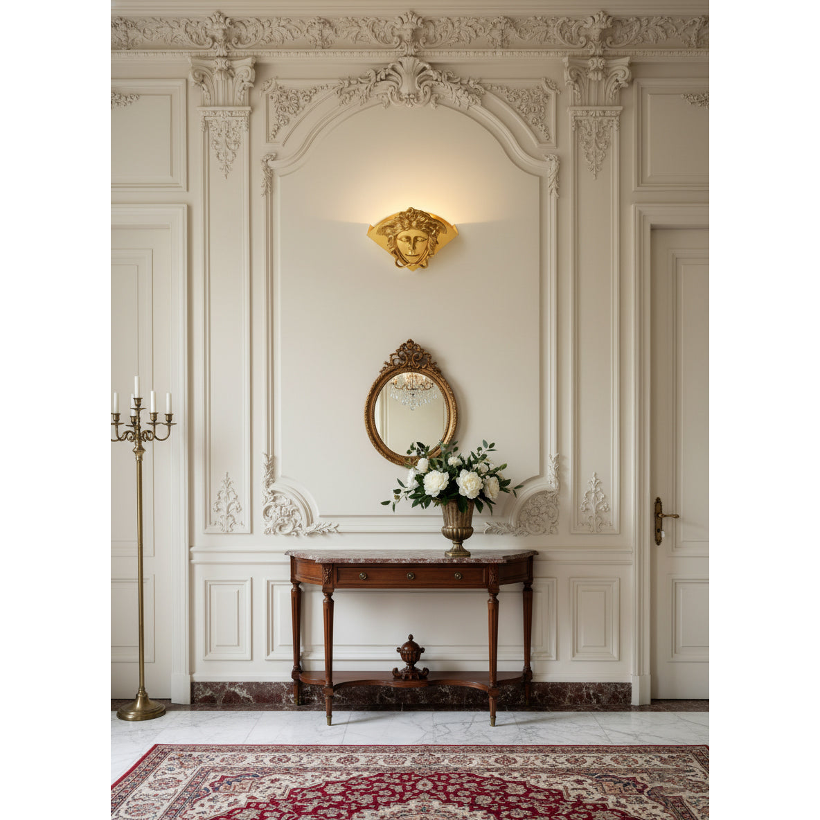Sphinx Brass Wall Lamp - Polished Brass Wall Sconce | Modern Architectural Accent Light