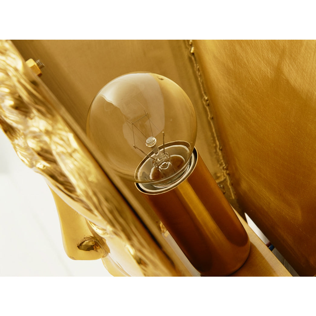Sphinx Brass Wall Lamp - Polished Brass Wall Sconce | Modern Architectural Accent Light