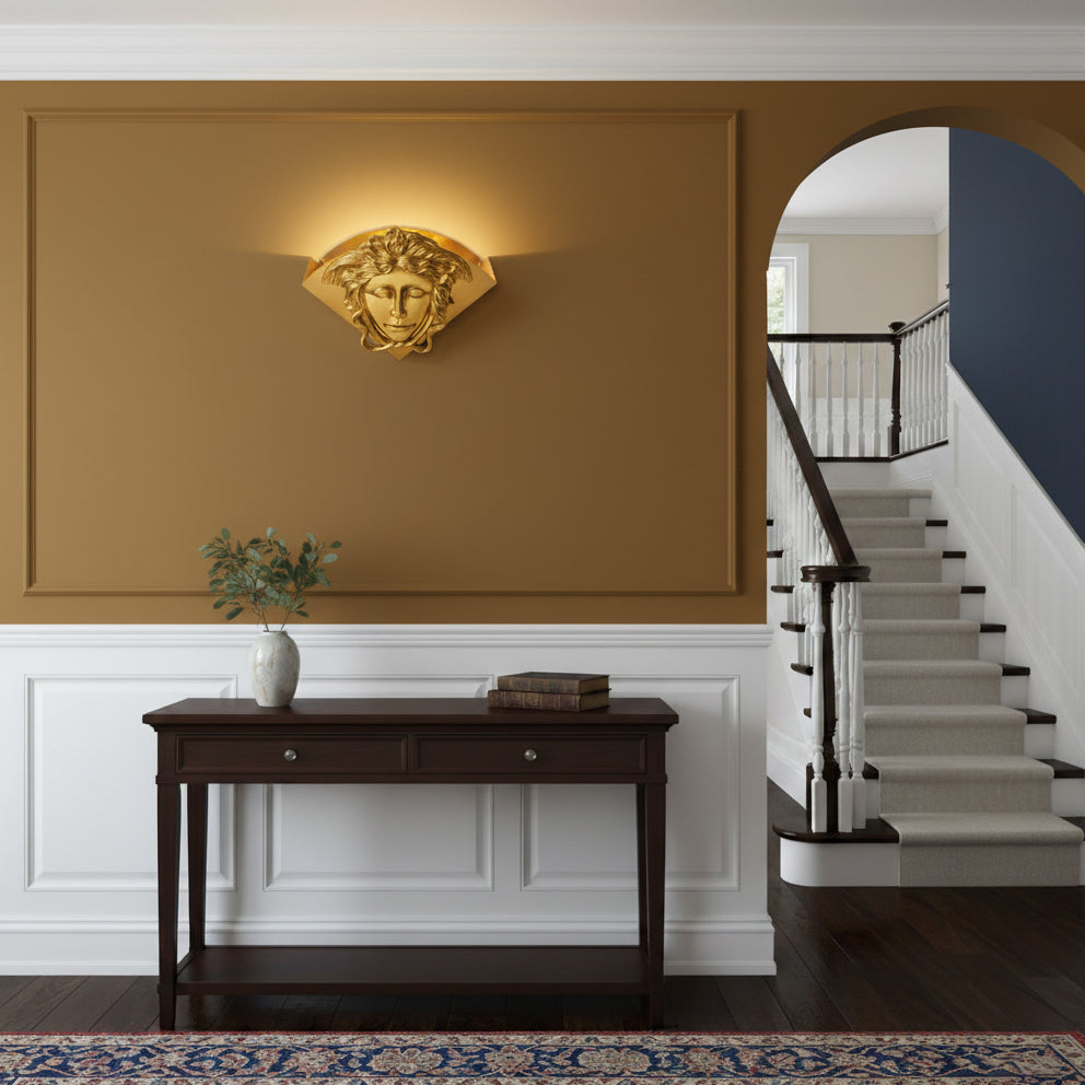 Sphinx Brass Wall Lamp - Polished Brass Wall Sconce | Modern Architectural Accent Light