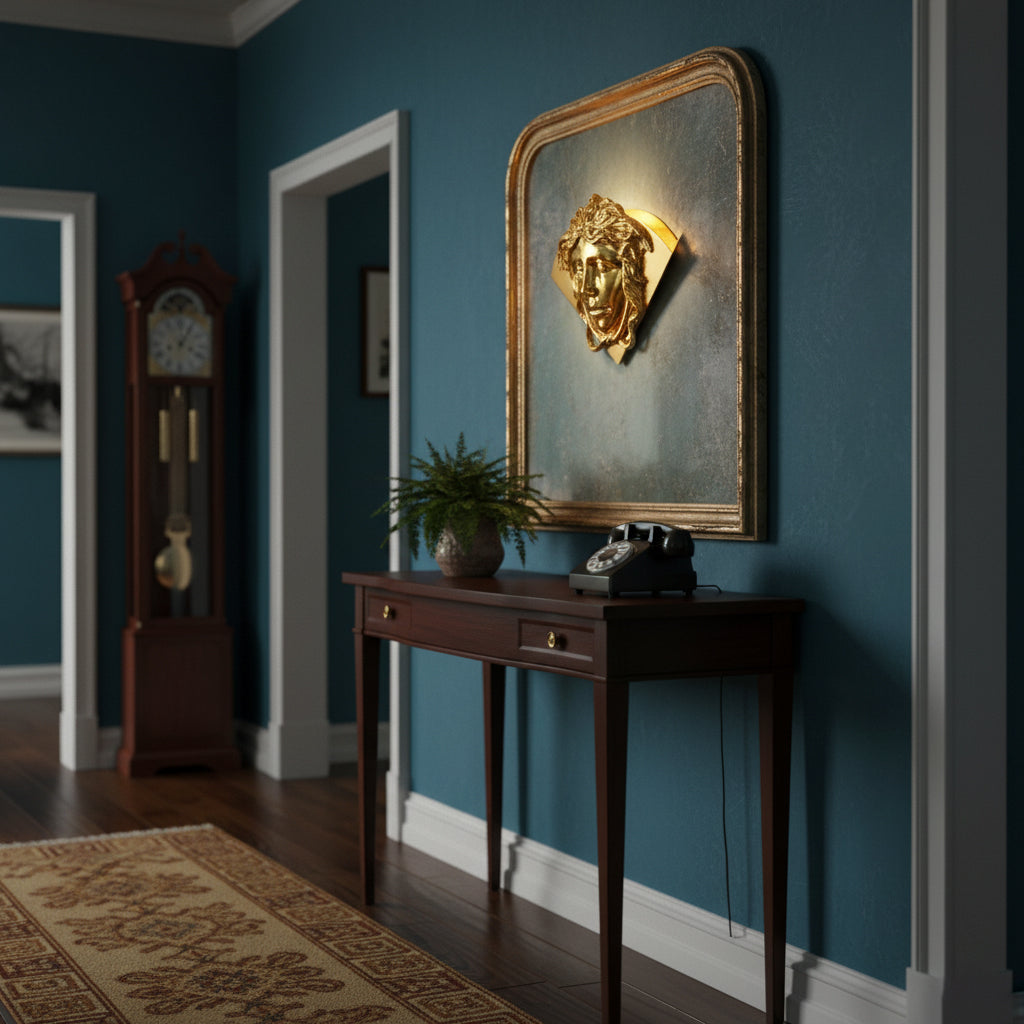 Sphinx Brass Wall Lamp - Polished Brass Wall Sconce | Modern Architectural Accent Light