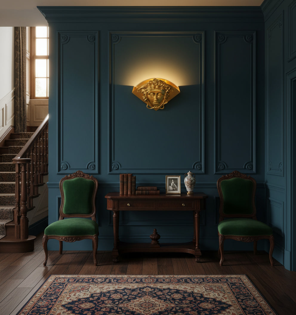 Sphinx Brass Wall Lamp - Polished Brass Wall Sconce | Modern Architectural Accent Light