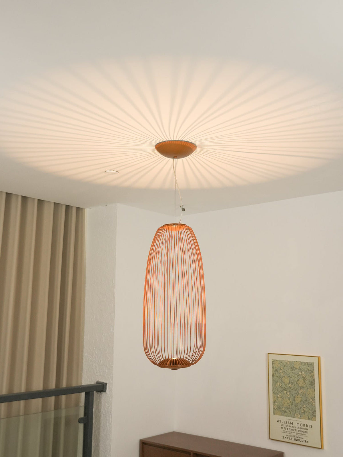 Spokes Cage Pendant Lamp - Wire Cage Geometric Overhead Light | Modern Aviary LED Pendant