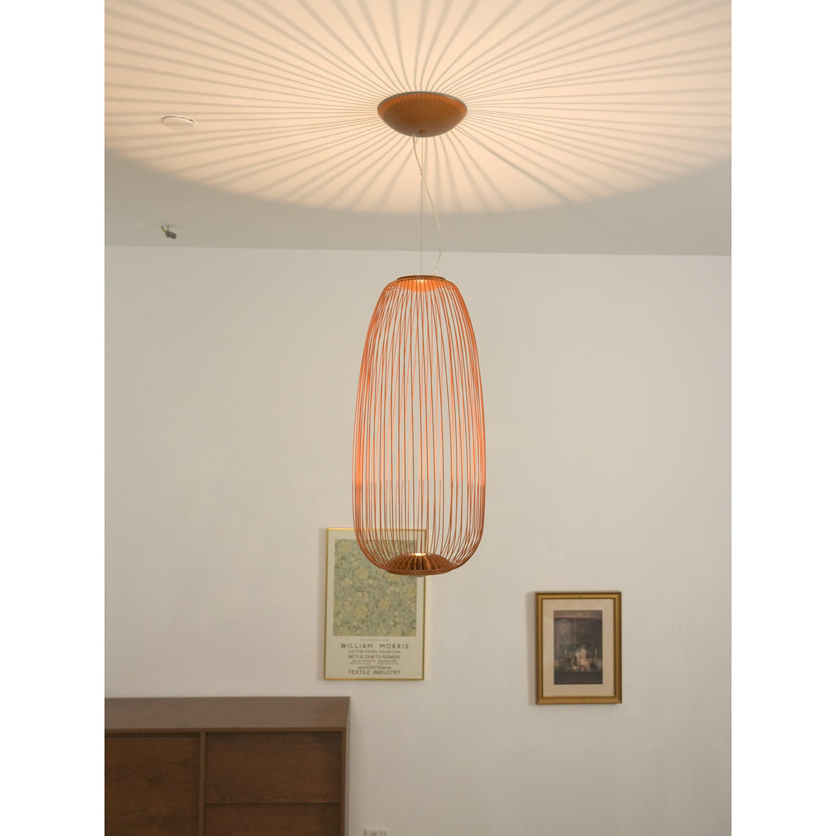 Spokes Cage Pendant Lamp - Wire Cage Geometric Overhead Light | Modern Aviary LED Pendant