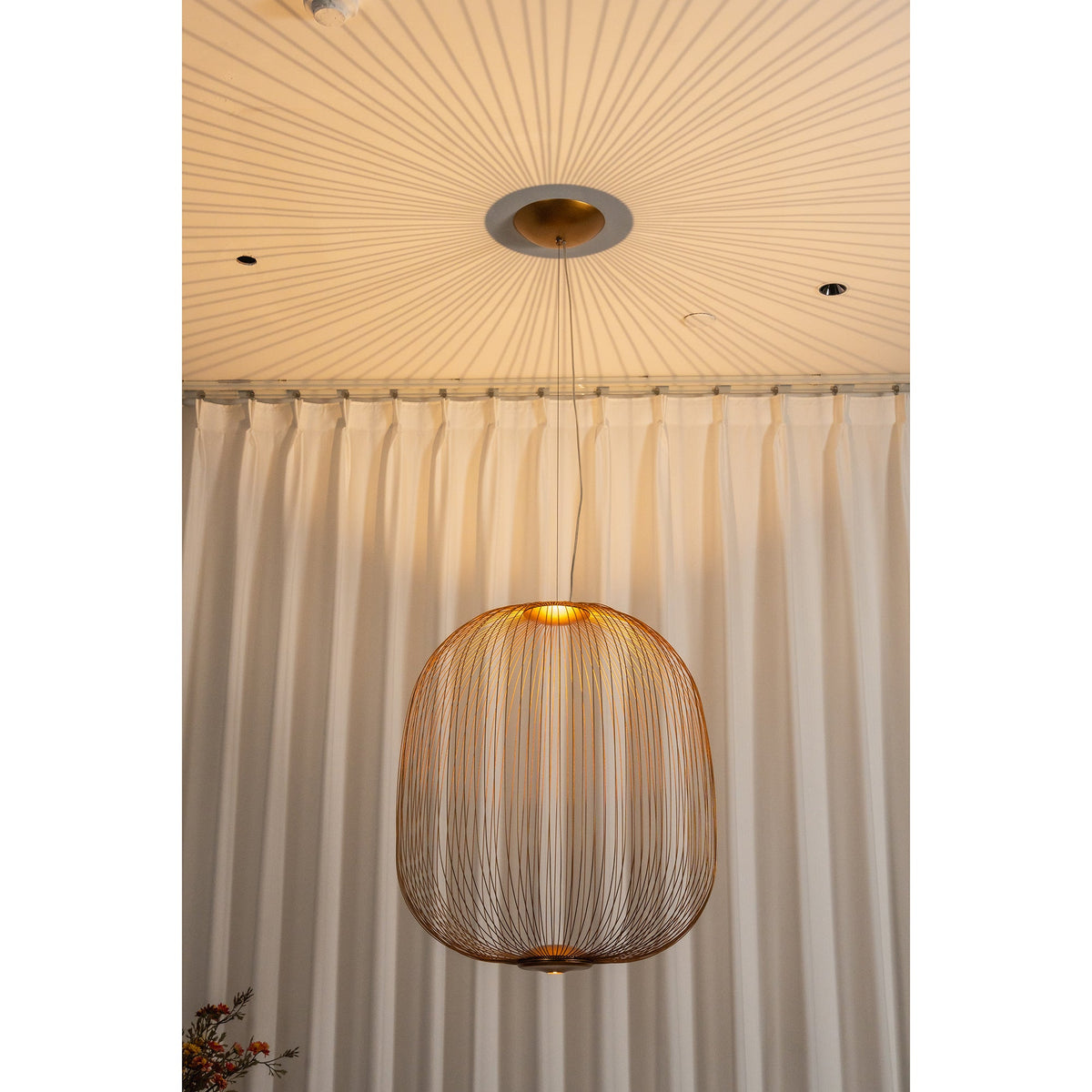 Spokes Cage Pendant Lamp - Wire Cage Geometric Overhead Light | Modern Aviary LED Pendant