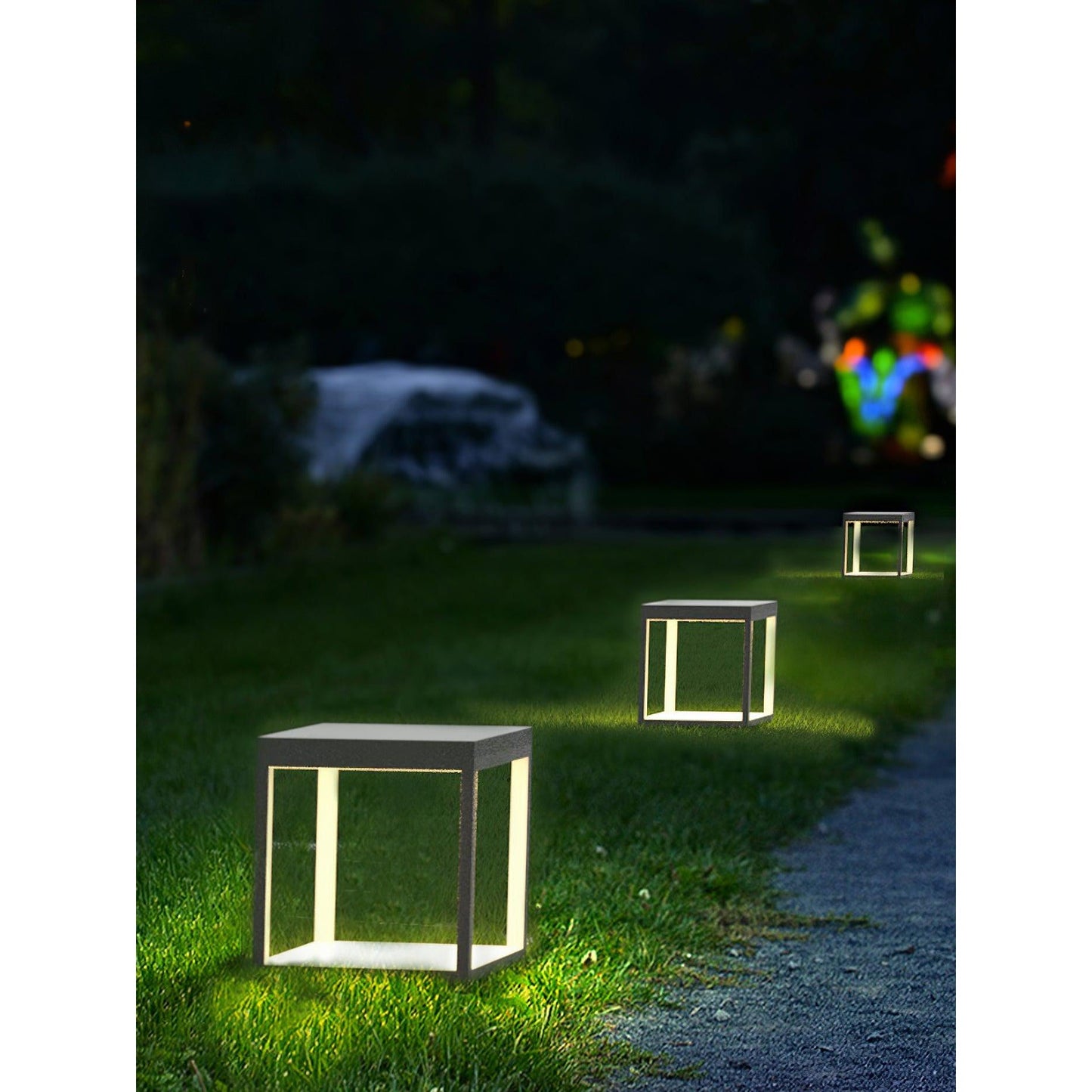 Square Frame Fence Post Outdoor Light - IP65 Stainless Steel Post Cap Light | Modern Outdoor Landscape Pillar Light