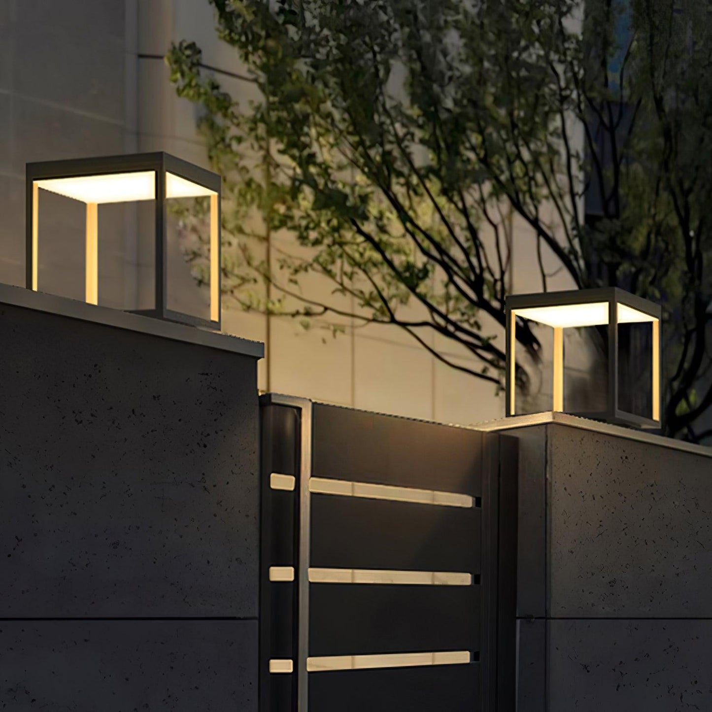 Square Frame Fence Post Outdoor Light - IP65 Stainless Steel Post Cap Light | Modern Outdoor Landscape Pillar Light