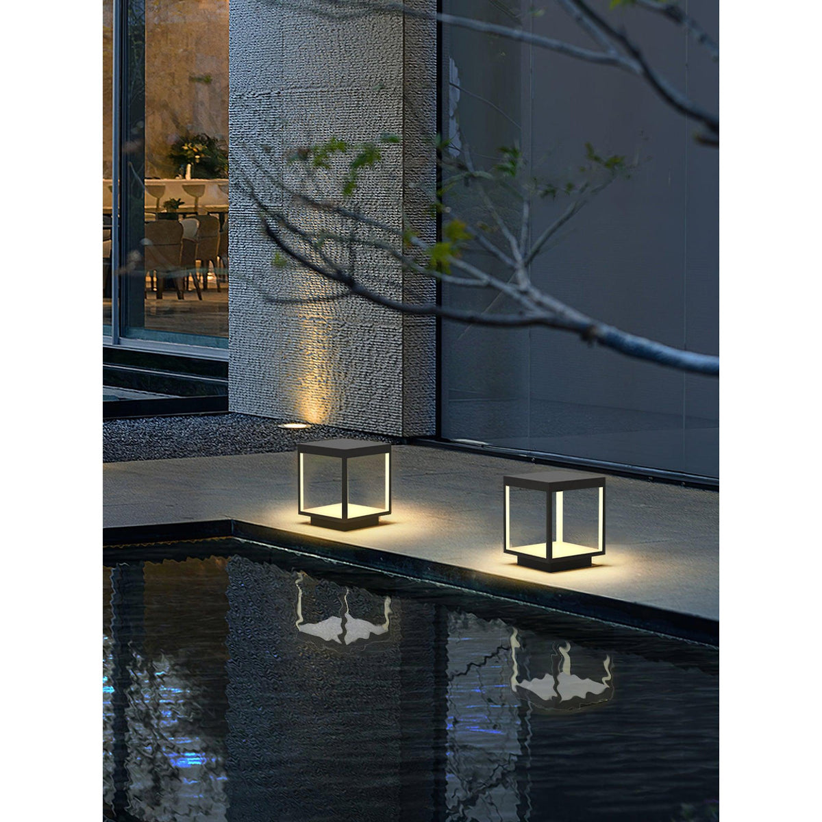 Square Frame Fence Post Outdoor Light - IP65 Stainless Steel Post Cap Light | Modern Outdoor Landscape Pillar Light