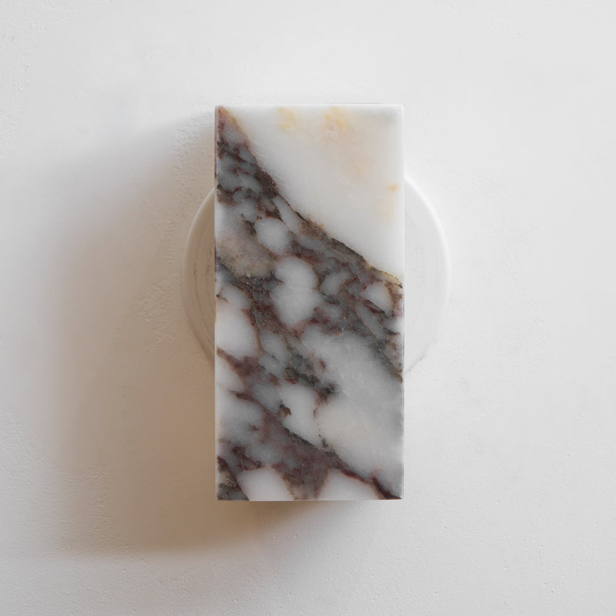 Square Marble Wall Lamp - Bulgari Marble Architectural Upward LED Sconce | Luxury Natural Stone Wall Light