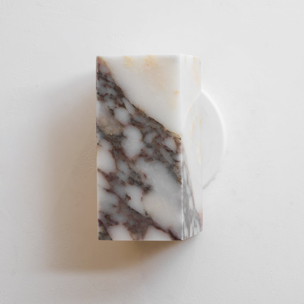 Square Marble Wall Lamp - Bulgari Marble Architectural Upward LED Sconce | Luxury Natural Stone Wall Light