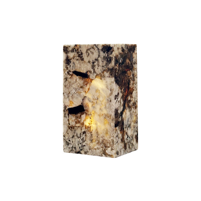 Square Stone Table Lamp - Pandora Marble Geometric Desk Lamp | Modern Natural Stone Accent Light