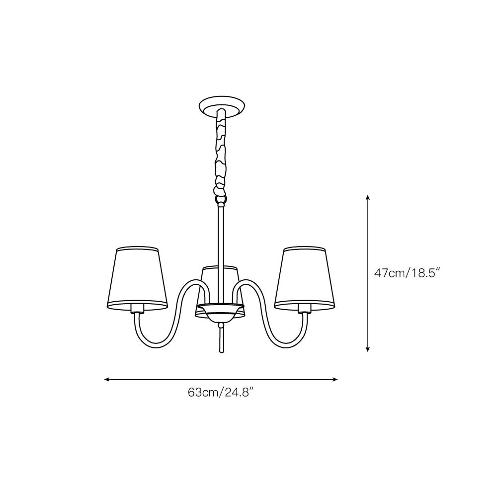 Aged Stacey Chandelier – Transitional Brass & Tailored Linen Shade Candelabra Chandelier