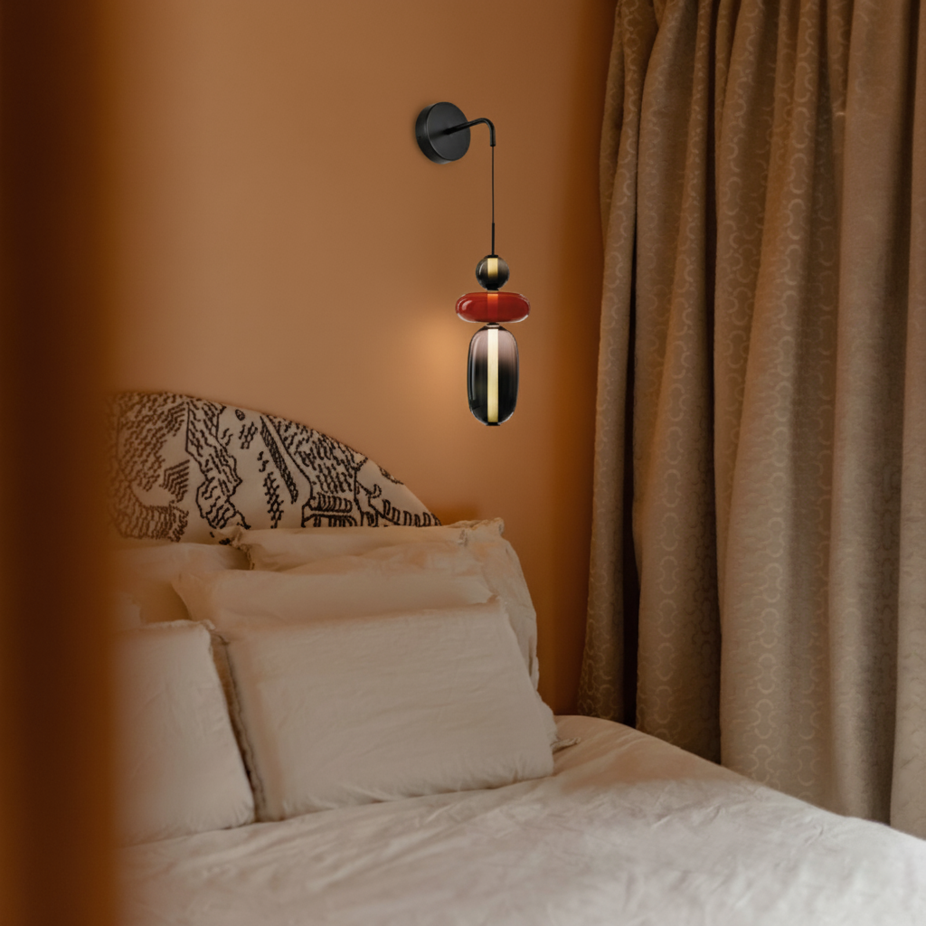 Stained Glass Wall Lamp - Hand-Blown Colorful Glass Wall Sconce | Modern Artistic LED Wall Light