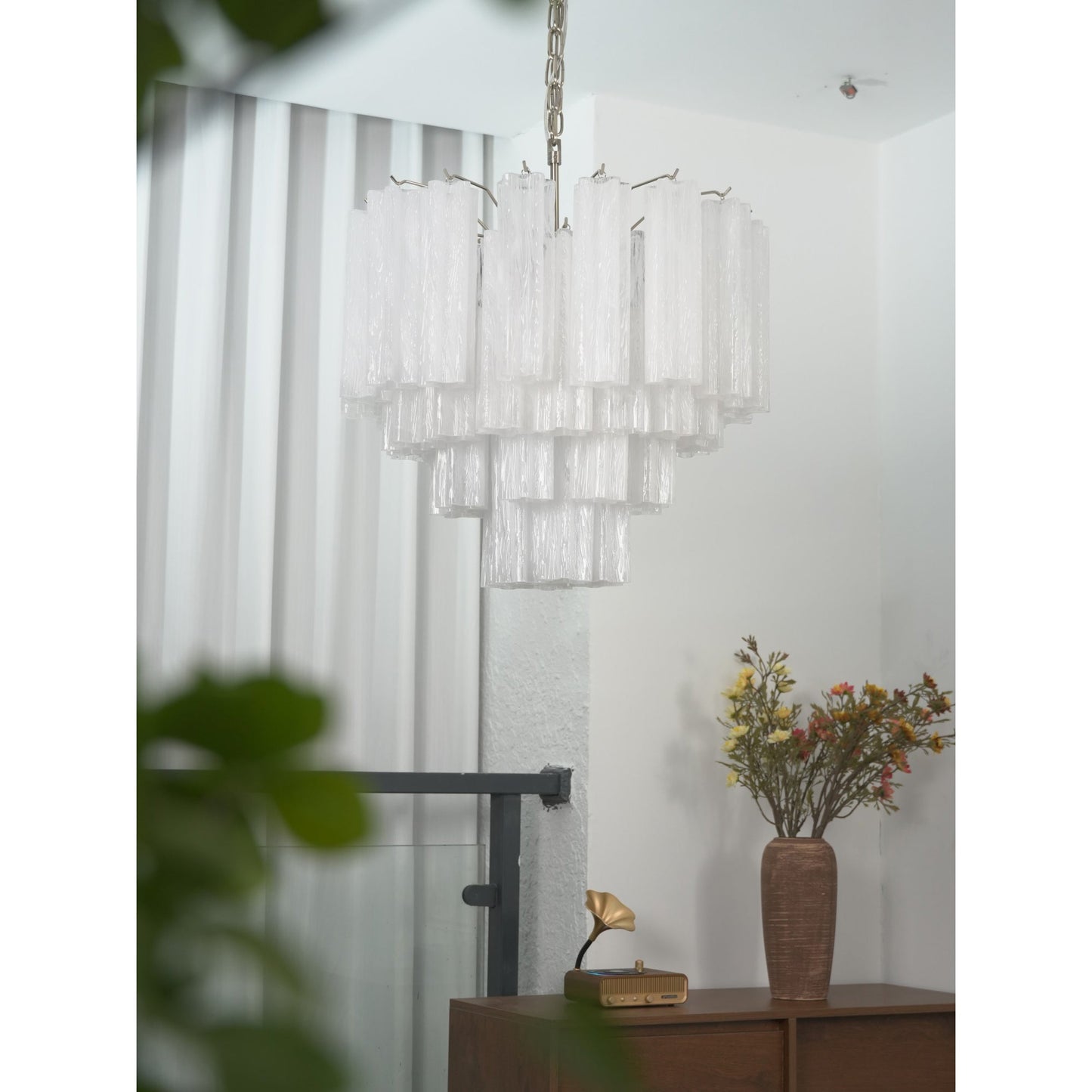 Starlight Murano Chandelier - Multi-Tiered Frosted Glass Cloud Chandelier | Modern Art Glass Overhead Light
