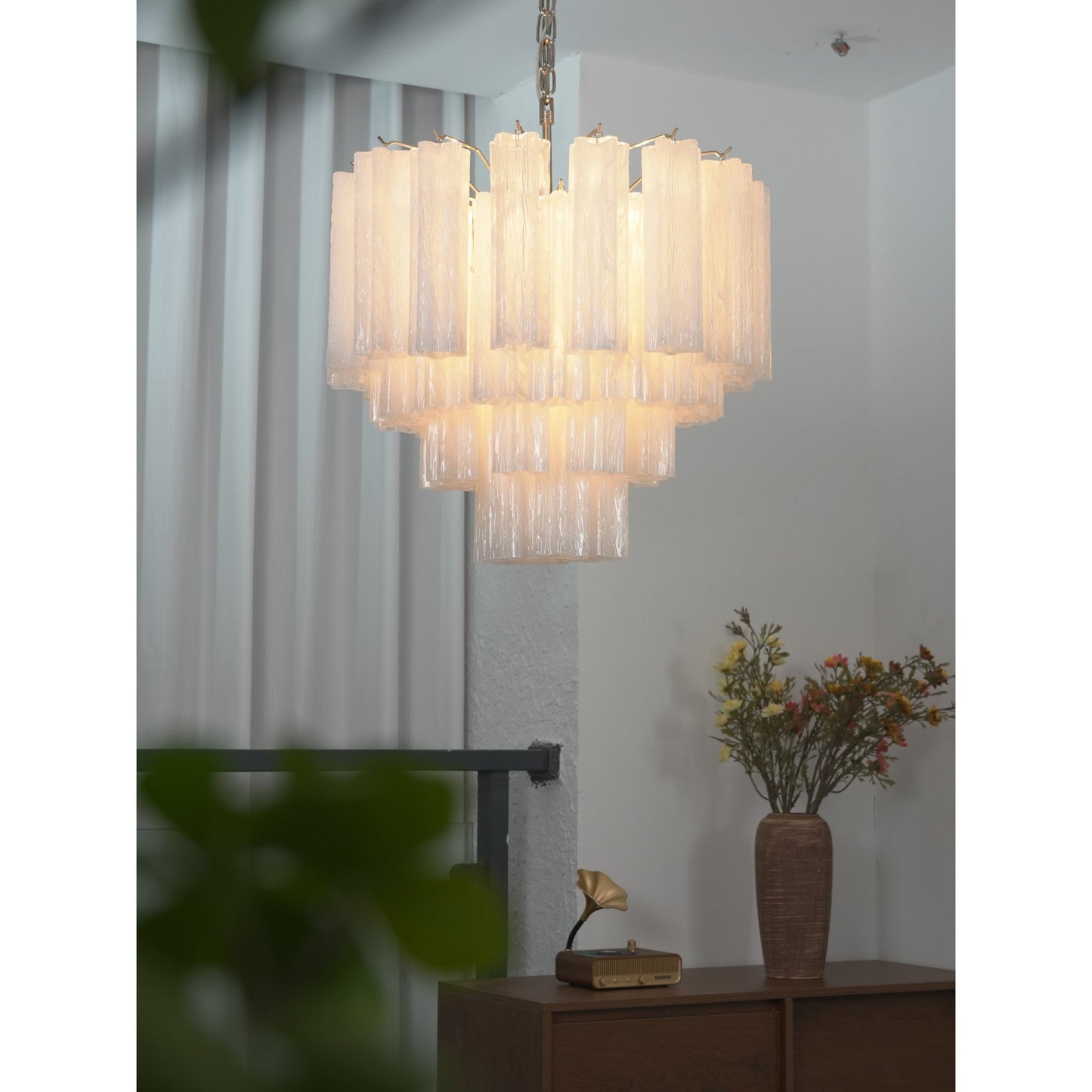Starlight Murano Chandelier - Multi-Tiered Frosted Glass Cloud Chandelier | Modern Art Glass Overhead Light