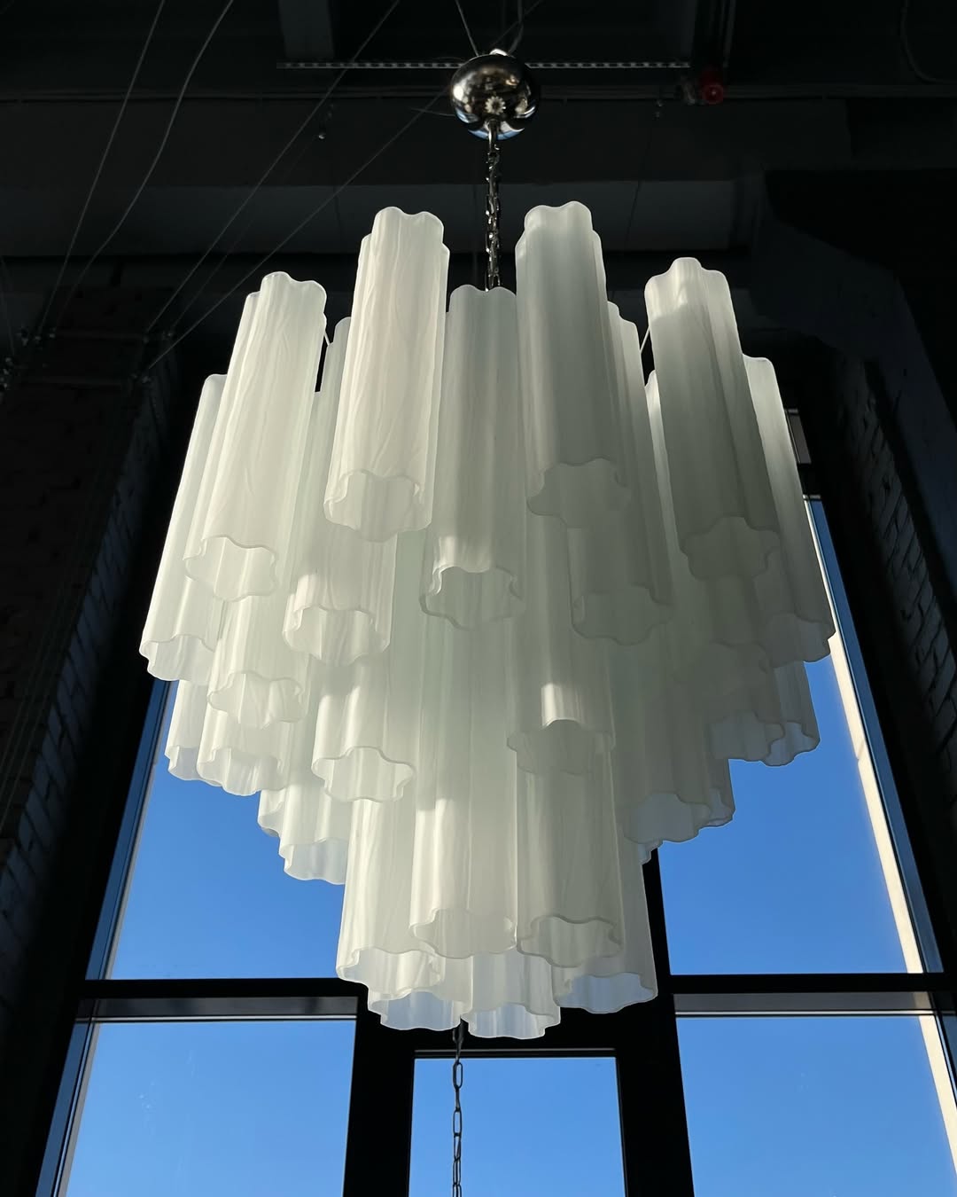 Starlight Murano Chandelier - Multi-Tiered Frosted Glass Cloud Chandelier | Modern Art Glass Overhead Light