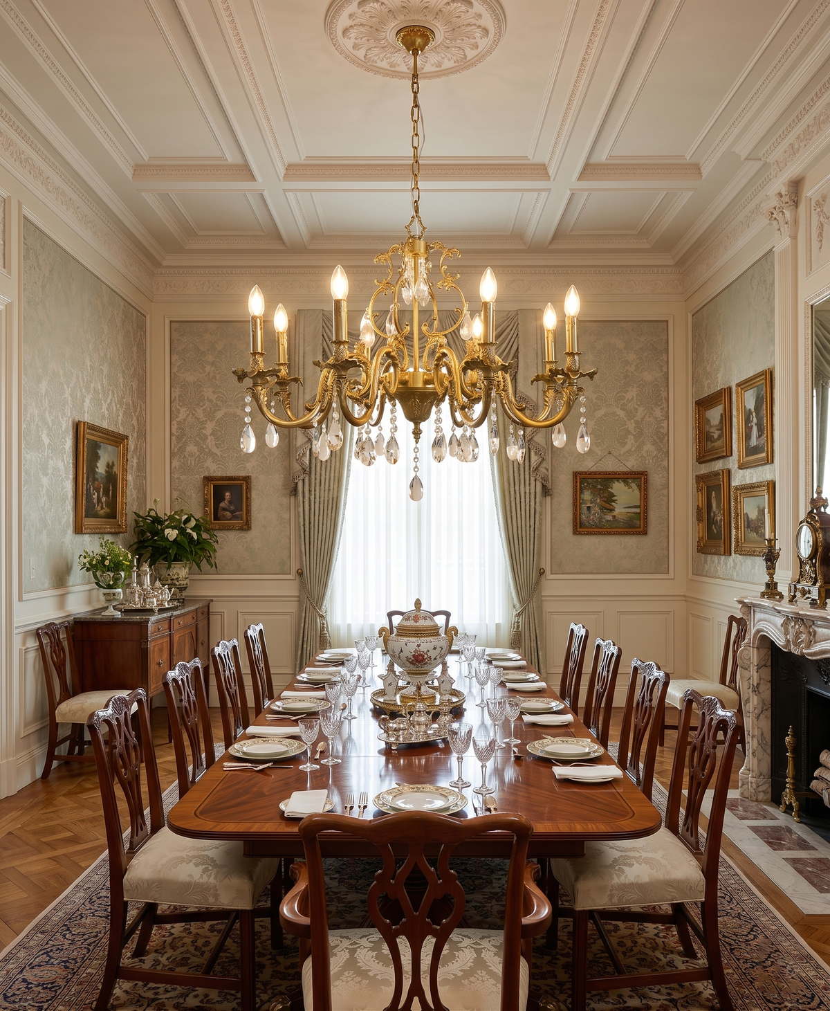 Lillianne Chandelier - Daring Solid Brass & Crystal Multi-Head Chandelier