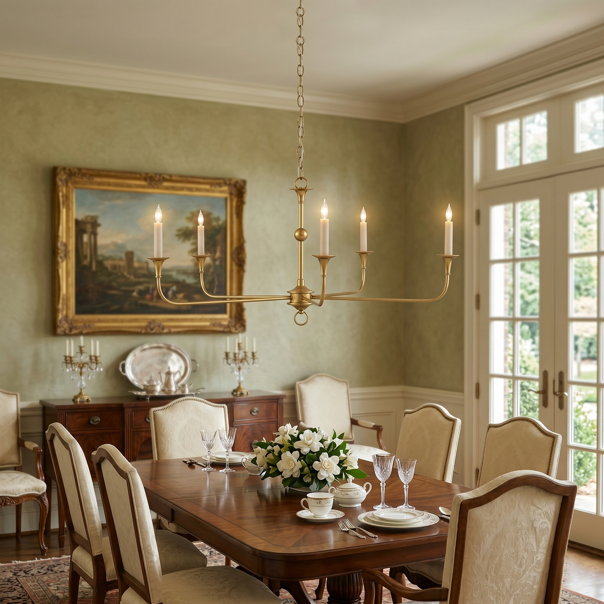 Cecil Chandelier – Minimalist Fluid Arm Candelabra Chandelier
