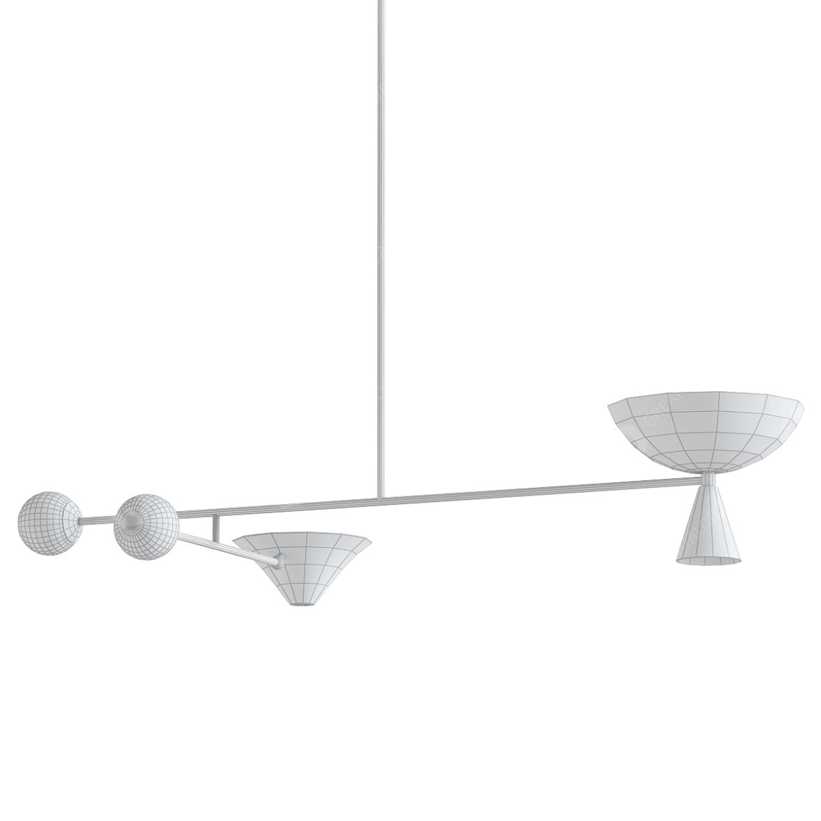 Stathis Chandelier - Italian Modernist Brass & Glass Globe Pendant | Asymmetrical Multi-Light Chandelier