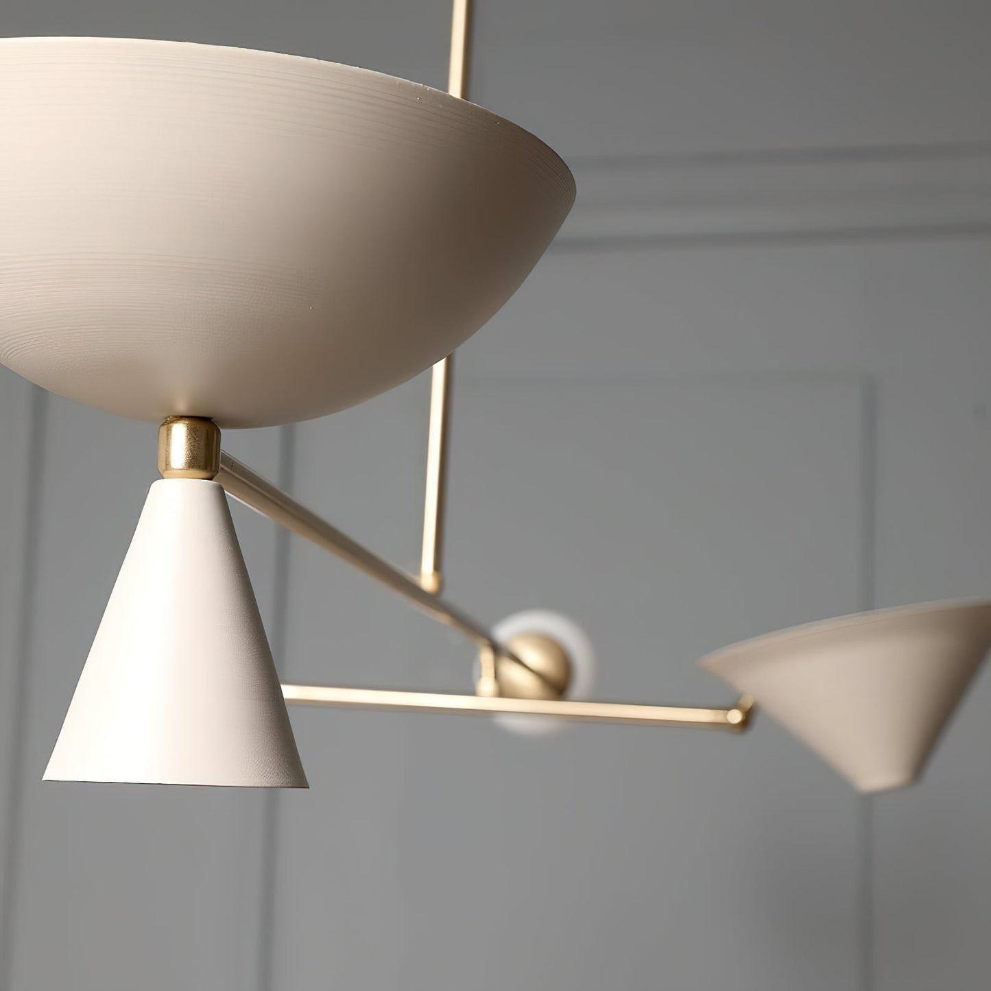 Stathis Chandelier - Italian Modernist Brass & Glass Globe Pendant | Asymmetrical Multi-Light Chandelier