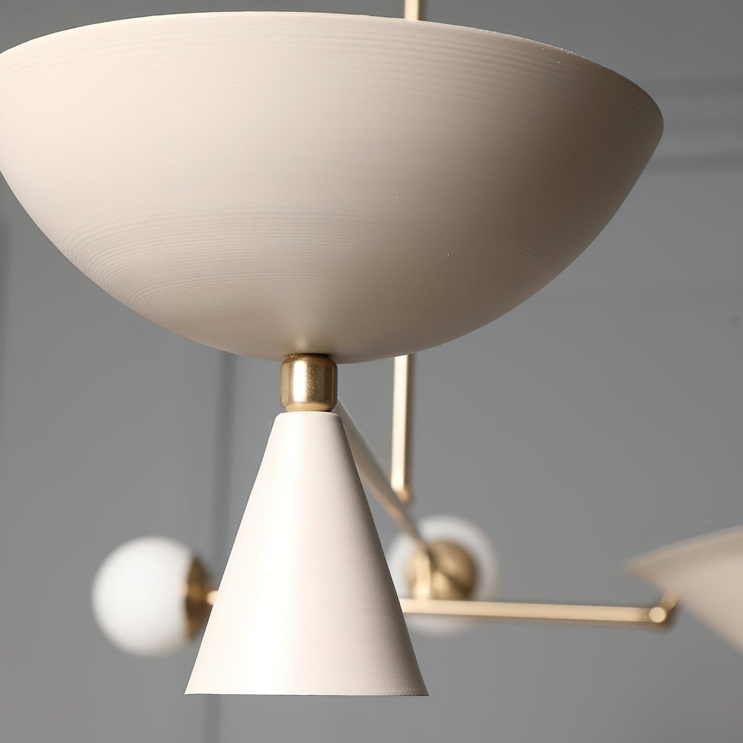 Stathis Chandelier - Italian Modernist Brass & Glass Globe Pendant | Asymmetrical Multi-Light Chandelier