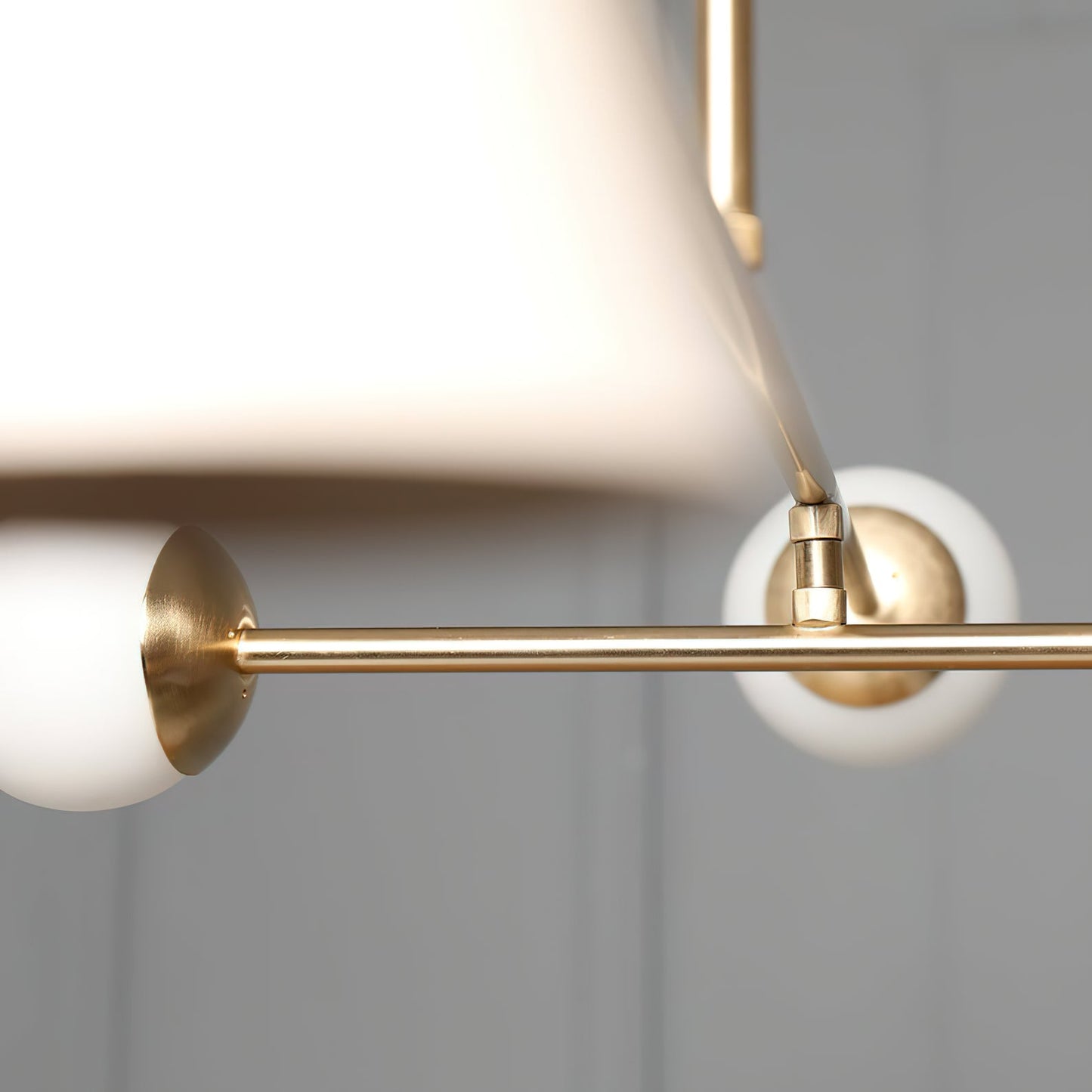 Stathis Chandelier - Italian Modernist Brass & Glass Globe Pendant | Asymmetrical Multi-Light Chandelier