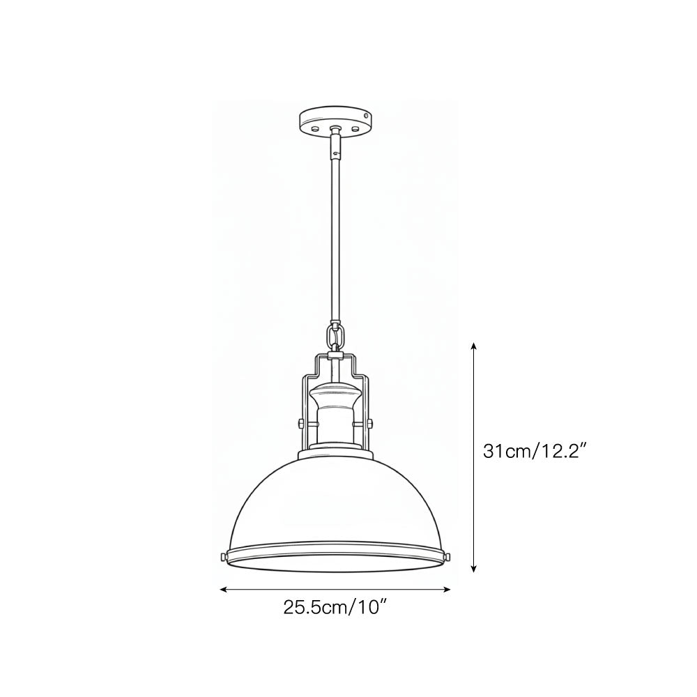 Staub Pendant Lamp - Vintage Brass & Frosted Glass Dome Pendant | Modern Kitchen Island Light