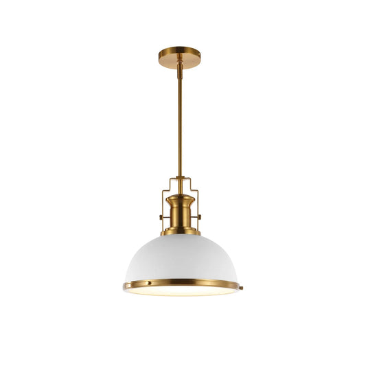Staub Pendant Lamp - Vintage Brass & Frosted Glass Dome Pendant | Modern Kitchen Island Light