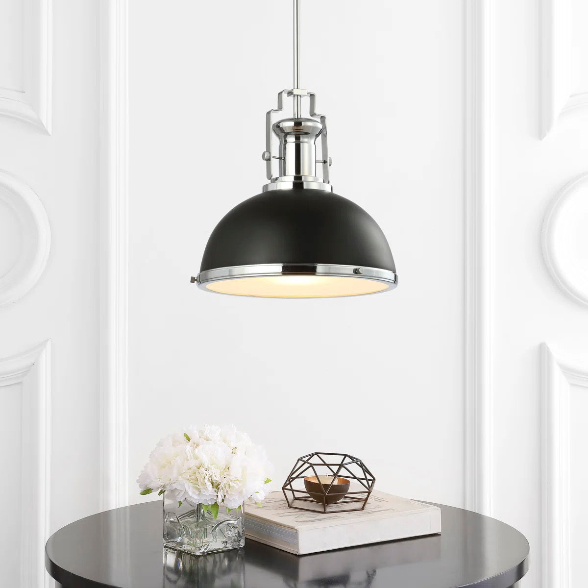 Staub Pendant Lamp - Vintage Brass & Frosted Glass Dome Pendant | Modern Kitchen Island Light