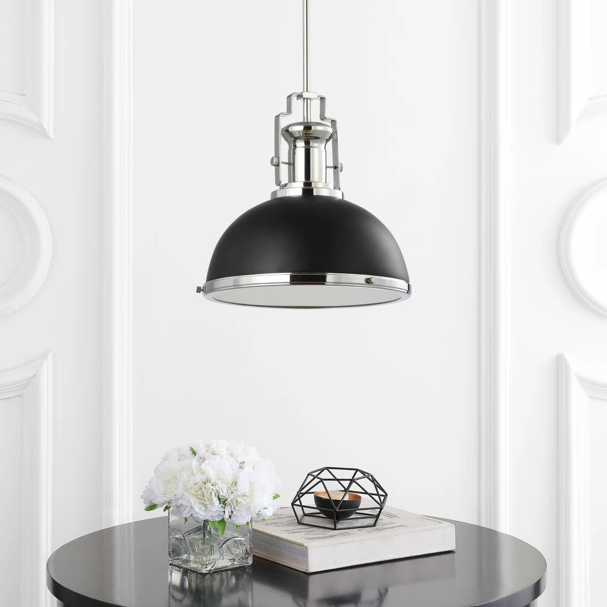 Staub Pendant Lamp - Vintage Brass & Frosted Glass Dome Pendant | Modern Kitchen Island Light