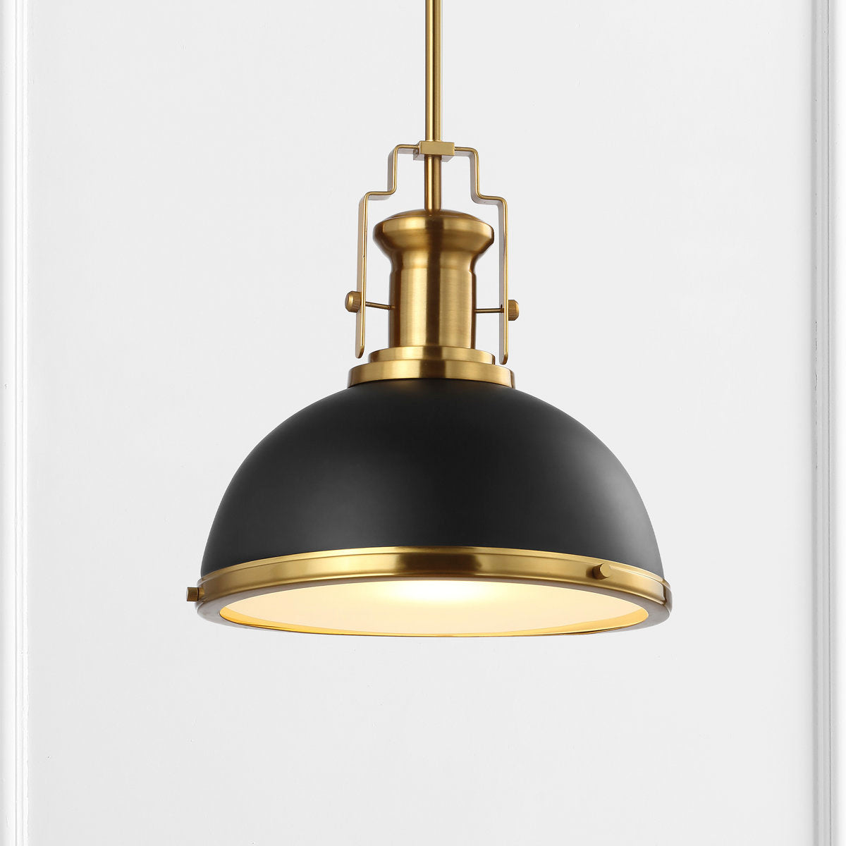 Staub Pendant Lamp - Vintage Brass & Frosted Glass Dome Pendant | Modern Kitchen Island Light